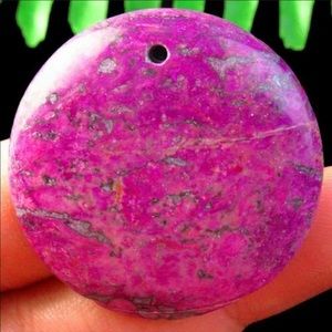 Purple Crazy Lace Agate Round Pendant